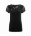 GOTHIC ELEGANCE - 2in1 Ripped Black Lace Top (Plain)