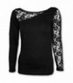 GOTHIC ELEGANCE - Lace One Shoulder Top Black (Plain)