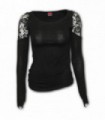 GOTHIC ELEGANCE - Shoulder Lace Top Black (Plain)