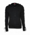 GOTHIC ROCK - Sudadera con capucha y cremallera con cordones y purpurina negro