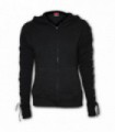 GOTHIC ROCK - Sweatshirt noir à lacets et fermeture éclair