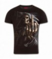 BONE FINGER - T-Shirt Modern Cut Turnup Sleeve Manche Noir