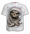 ROCK SANTA - Camiseta gótica blanca de Papá Noel