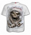 ROCK SANTA - T-Shirt Gothique blanc Père Noel