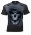 TATTERED SKULL - Distressed Spray On T-Shirt (Plain)