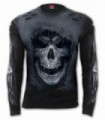 TATTERED SKULL - Distressed Spray On Long Sleeve