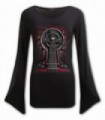 BLEEDING SOULS - V Neck Goth Sleeve Top Black (Plain)