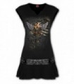 STEAM PUNK RIPPED - Stud Waist Mini Dress Black (Plain)