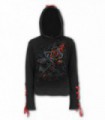 BURNT ROSE - Red Ribbon Gothic Hoody Black (Plain)