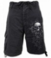 SKULL SCROLL - Short cargo vintage noir (uni)