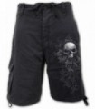 SKULL SCROLL - Shorts cargo negros vintage (liso)
